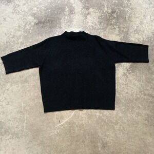 Natacha Paris Sweater Womens Size Medium Black Mock‎ Neck 3/4 Sleeve